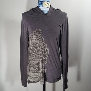 Long sleeve hooded shirt with speaker/boombox